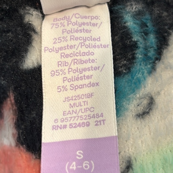 Women’s Joyspun Pajama Pants Black Whimsical Design Fuzzy Drawstring Waist S - Picture 5 of 13